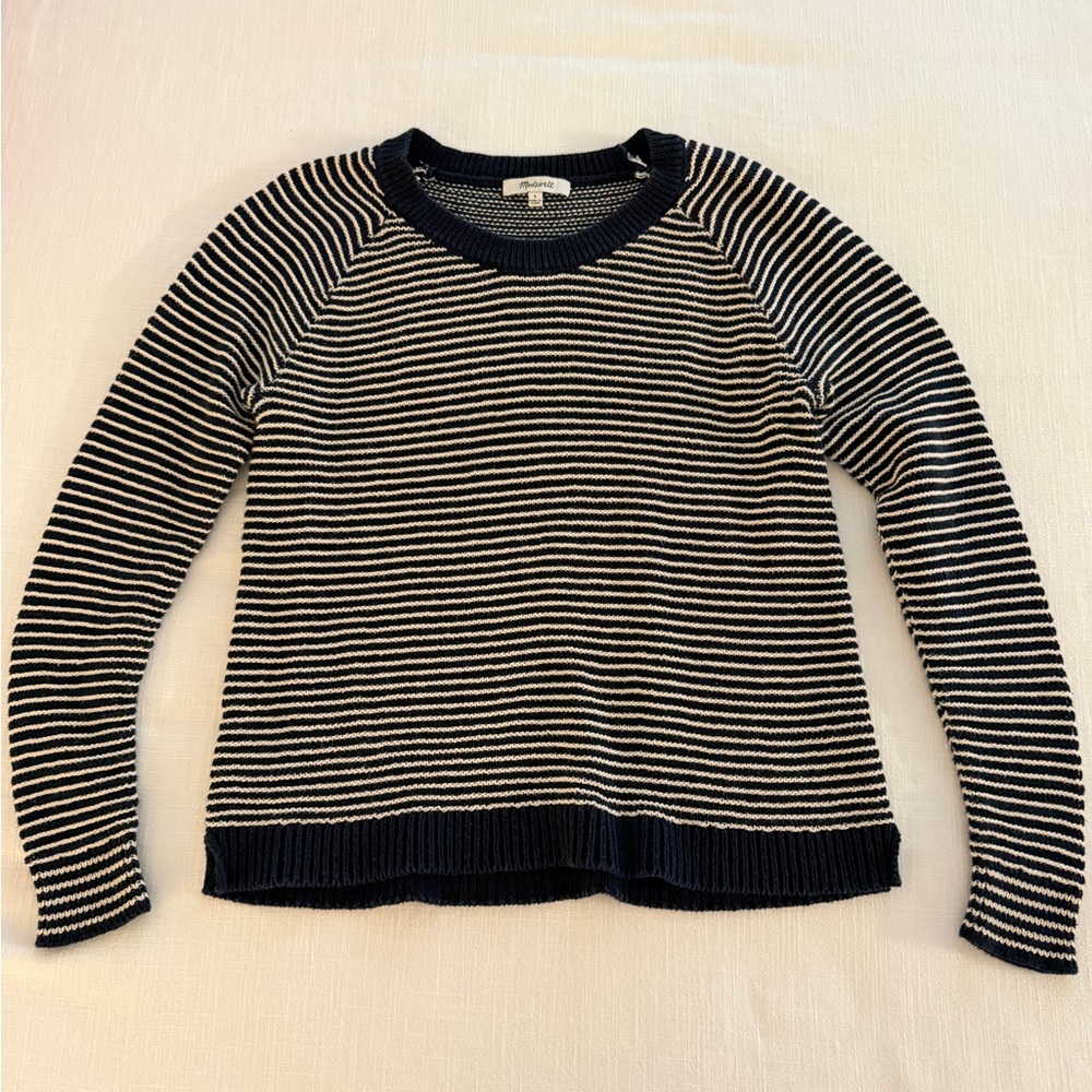 Madewell Navy and Cream Striped Sweater